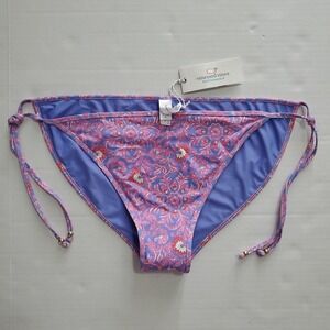 Vineyard Vines XL Bikini Bottom Katama Tile Violet High Waist NWT Swim‎